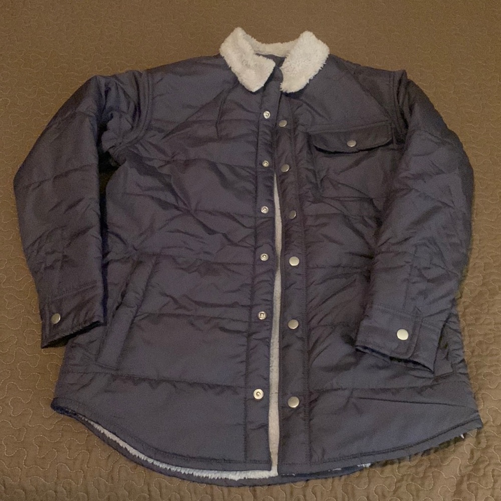 Old Navy Boys Sherpa-lined Gray Jacket Size: XXL (18)